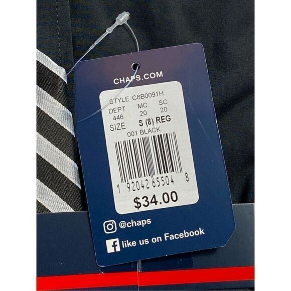 CHAPS BOYS SMALL 8 BLACK SHIRT AND TIE SET - Picture 7 of 9